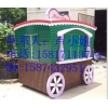 商業(yè)街售貨車，實木售賣車，廣場木制售賣亭